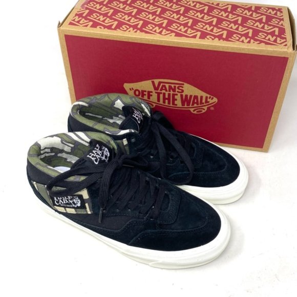 VANS Half Cab 33 DX Shoes Mid Black Camo Suede Skate Sneakers Women VN0A5KX6Y28 - Picture 10 of 11